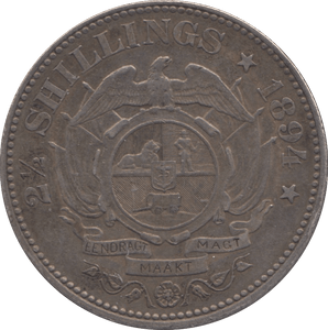 1894 SILVER SOUTH AFRICA 2 1/2 SHILLINGS - SILVER WORLD COINS - Cambridgeshire Coins