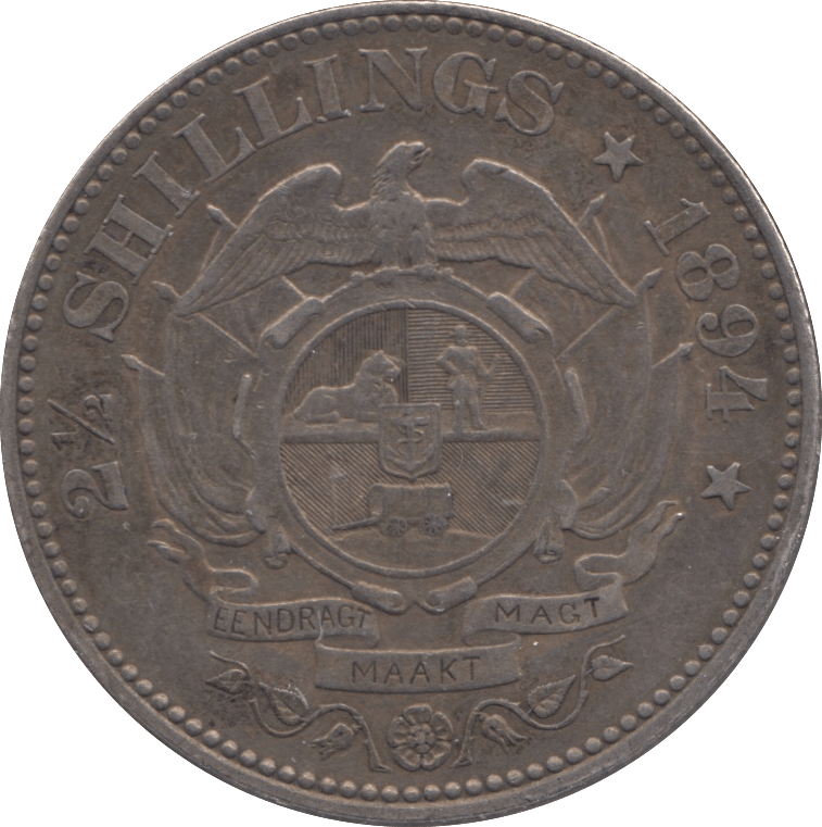 1894 SILVER SOUTH AFRICA 2 1/2 SHILLINGS - SILVER WORLD COINS - Cambridgeshire Coins