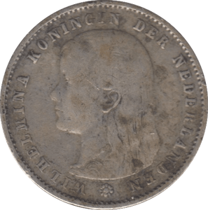 1894 SILVER TWENTY FIVE CENTS NETHERLANDS - SILVER WORLD COINS - Cambridgeshire Coins