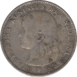 1894 SILVER TWENTY FIVE CENTS NETHERLANDS - SILVER WORLD COINS - Cambridgeshire Coins