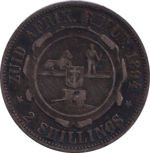 1894 SILVER TWO SHILLINGS SOUTH AFRICA - SILVER WORLD COINS - Cambridgeshire Coins