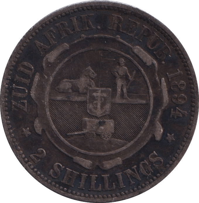 1894 SILVER TWO SHILLINGS SOUTH AFRICA - SILVER WORLD COINS - Cambridgeshire Coins