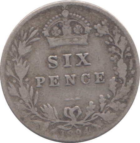1894 SIXPENCE ( FINE ) - SIXPENCE - Cambridgeshire Coins