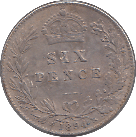 1894 SIXPENCE ( FINE ) - SIXPENCE - Cambridgeshire Coins
