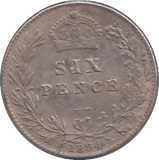 1894 SIXPENCE ( FINE ) - SIXPENCE - Cambridgeshire Coins