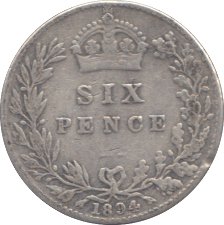 1894 SIXPENCE ( FINE ) - SIXPENCE - Cambridgeshire Coins