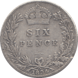 1894 SIXPENCE ( FINE ) - SIXPENCE - Cambridgeshire Coins