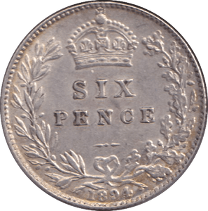 1894 SIXPENCE ( GVF ) - SIXPENCE - Cambridgeshire Coins