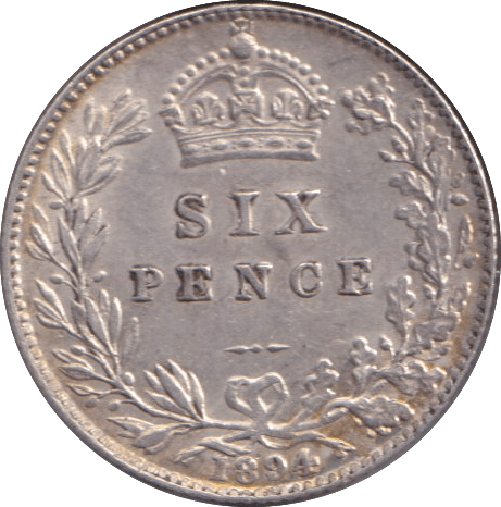 1894 SIXPENCE ( GVF ) - SIXPENCE - Cambridgeshire Coins