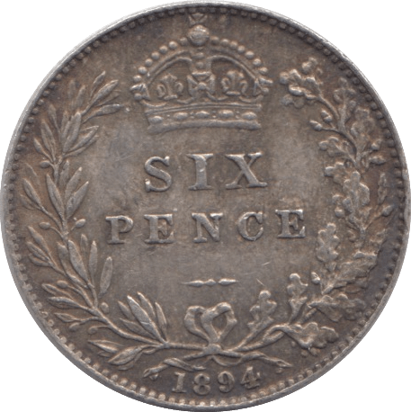 1894 SIXPENCE ( GVF ) - SIXPENCE - Cambridgeshire Coins