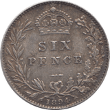 1894 SIXPENCE ( GVF ) - SIXPENCE - Cambridgeshire Coins