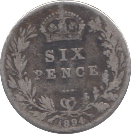 1894 SIXPENCE ( NF ) - SIXPENCE - Cambridgeshire Coins