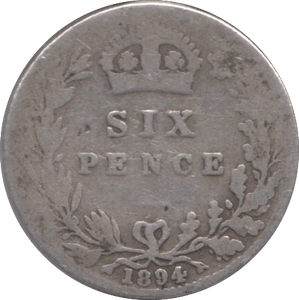 1894 SIXPENCE ( NF ) - SIXPENCE - Cambridgeshire Coins