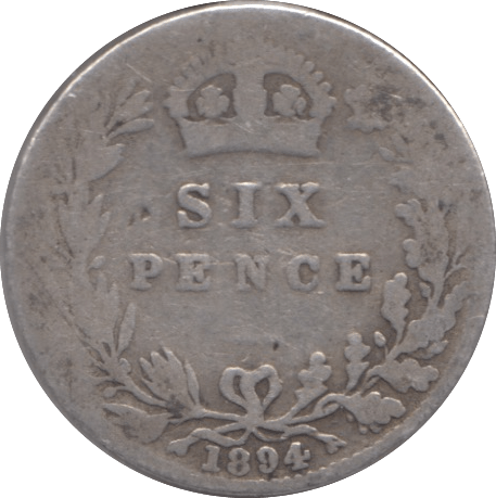 1894 SIXPENCE ( NF ) - SIXPENCE - Cambridgeshire Coins