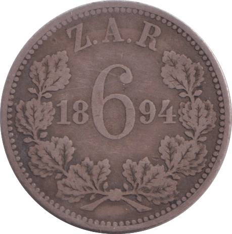 1894 SIXPENCE SOUTH AFRICA - WORLD COINS - Cambridgeshire Coins