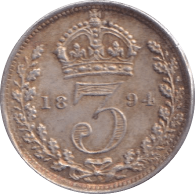 1894 THREEPENCE ( EF ) - Threepence - Cambridgeshire Coins