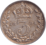 1894 THREEPENCE ( EF ) - Threepence - Cambridgeshire Coins