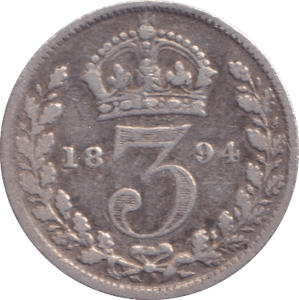 1894 THREEPENCE ( FINE ) - THREEPENCE - Cambridgeshire Coins