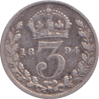 1894 THREEPENCE ( FINE ) - THREEPENCE - Cambridgeshire Coins