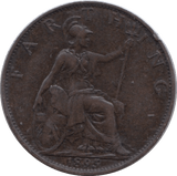 1895 FARTHING ( FINE ) - Farthing - Cambridgeshire Coins