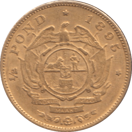 1895 GOLD HALF POND SOUTH AFRICA - GOLD WORLD COINS - Cambridgeshire Coins