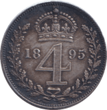 1895 MAUNDY FOURPENCE ( AUNC ) - MAUNDY FOURPENCE - Cambridgeshire Coins