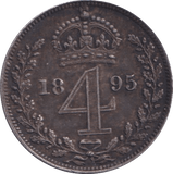 1895 MAUNDY FOURPENCE ( EF ) - MAUNDY FOURPENCE - Cambridgeshire Coins