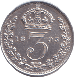 1895 MAUNDY THREEPENCE ( UNC ) - MAUNDY THREEPENCE - Cambridgeshire Coins