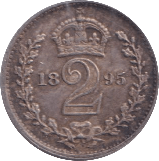 1895 MAUNDY TWO PENCE ( EF ) - MAUNDY ONE PENNY - Cambridgeshire Coins