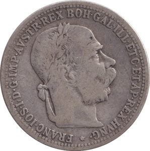 1895 SILVER 1 CORONA AUSTRIA - SILVER WORLD COINS - Cambridgeshire Coins