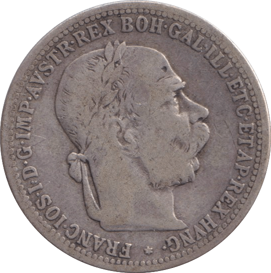 1895 SILVER 1 CORONA AUSTRIA - SILVER WORLD COINS - Cambridgeshire Coins