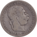 1895 SILVER 1 CORONA AUSTRIA - SILVER WORLD COINS - Cambridgeshire Coins