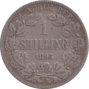 1895 SILVER SOUTH AFRICA SHILLING - SILVER WORLD COINS - Cambridgeshire Coins