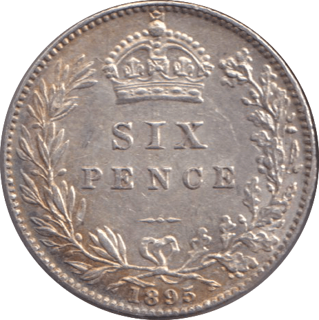 1895 SIXPENCE ( EF ) - SIXPENCE - Cambridgeshire Coins