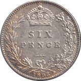 1895 SIXPENCE ( EF ) - SIXPENCE - Cambridgeshire Coins