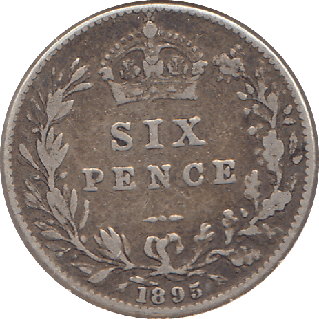 1895 SIXPENCE ( GF ) - SIXPENCE - Cambridgeshire Coins