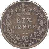 1895 SIXPENCE ( GF ) - SIXPENCE - Cambridgeshire Coins