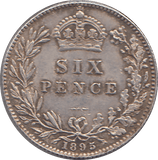1895 SIXPENCE ( GF ) - SIXPENCE - Cambridgeshire Coins
