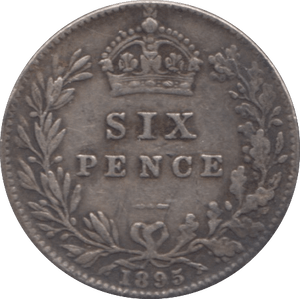 1895 SIXPENCE ( VF ) - SIXPENCE - Cambridgeshire Coins
