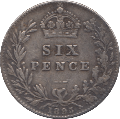 1895 SIXPENCE ( VF ) - SIXPENCE - Cambridgeshire Coins