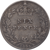 1895 SIXPENCE ( VF ) - SIXPENCE - Cambridgeshire Coins