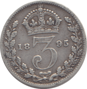 1895 THREEPENCE ( F ) - WORLD COINS - Cambridgeshire Coins