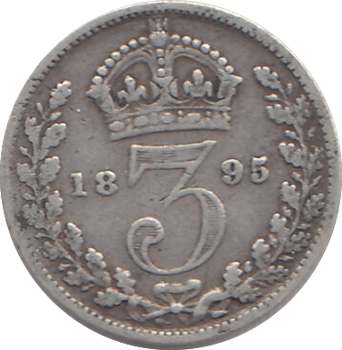 1895 THREEPENCE ( F ) - WORLD COINS - Cambridgeshire Coins