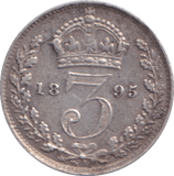 1895 THREEPENCE ( VF ) - THREEPENCE - Cambridgeshire Coins