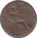 1896 HALFPENNY ( AUNC ) - Halfpenny - Cambridgeshire Coins