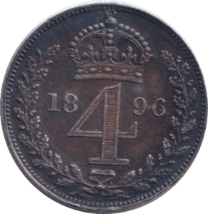 1896 MAUNDY FOURPENCE ( AUNC ) - MAUNDY FOURPENCE - Cambridgeshire Coins