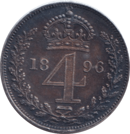 1896 MAUNDY FOURPENCE ( AUNC ) - MAUNDY FOURPENCE - Cambridgeshire Coins