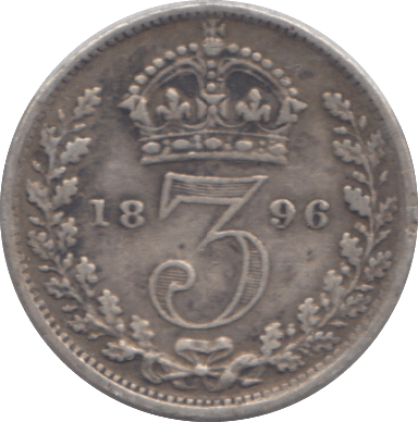 1896 MAUNDY THREEPENCE ( VF ) - MAUNDY THREEPENCE - Cambridgeshire Coins