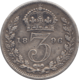 1896 MAUNDY THREEPENCE ( VF ) - MAUNDY THREEPENCE - Cambridgeshire Coins