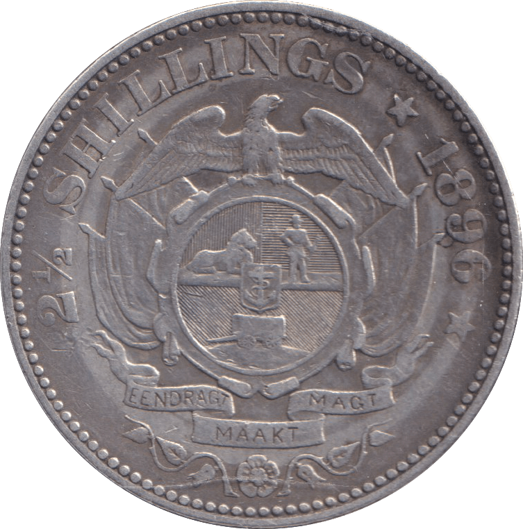 1896 SILVER 2 1/2 SHILLING SOUTH AFRICA - SILVER WORLD COINS - Cambridgeshire Coins